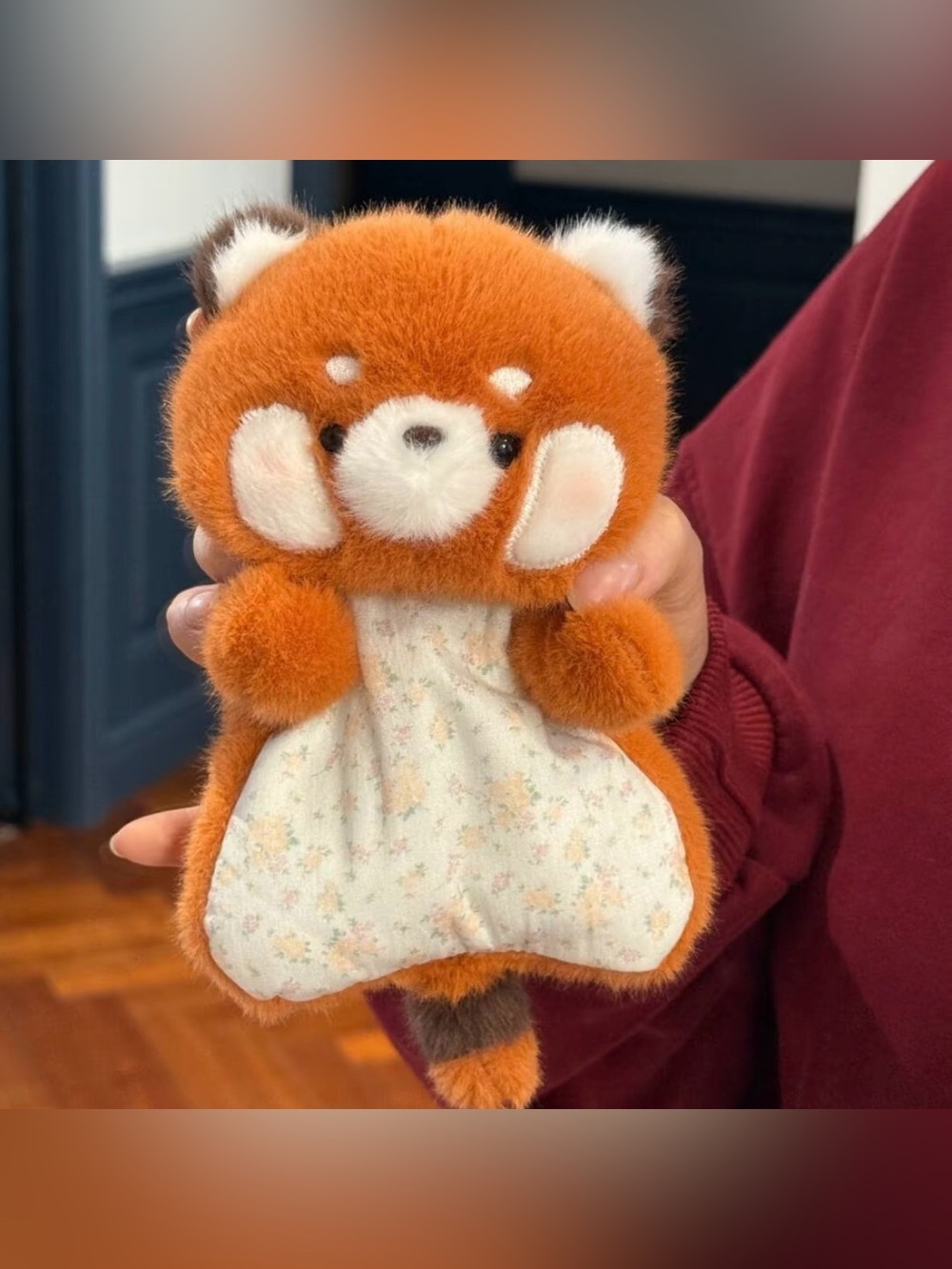 Cute Raccoon Bean Bag Plush – 6.3” Floral Outfit Stuffed Animal Keychain